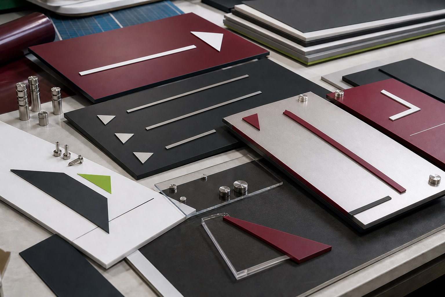 Visualisierung individuell gefertigter Schilder und eines modularen Leitsystems